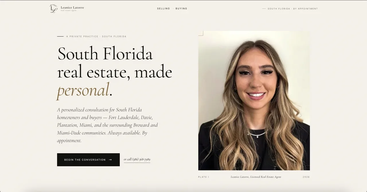 Leanice Realty website