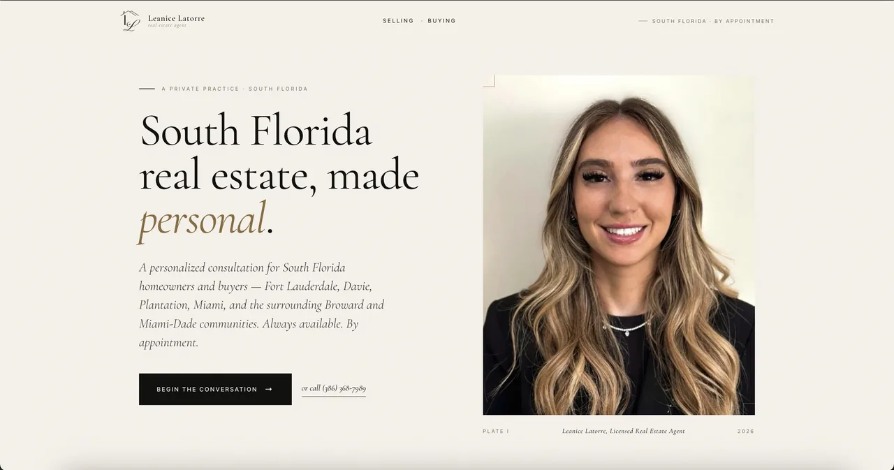 Leanice Latorre real estate website homepage