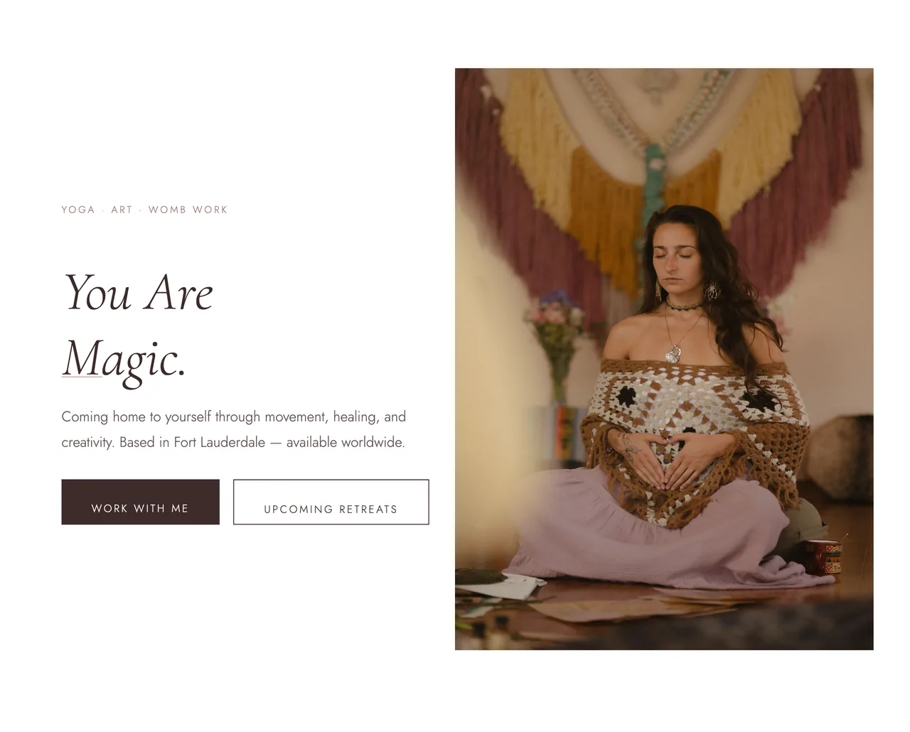 Madgic wellness brand website homepage